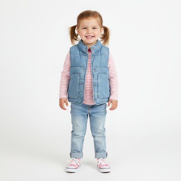 *Baby Gap Denim Puffer Vest - Picture 1 of 8